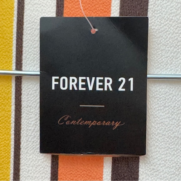 Forever 21 Striped Tie Front Woven Crop Top Small Women - Picture 8 of 14